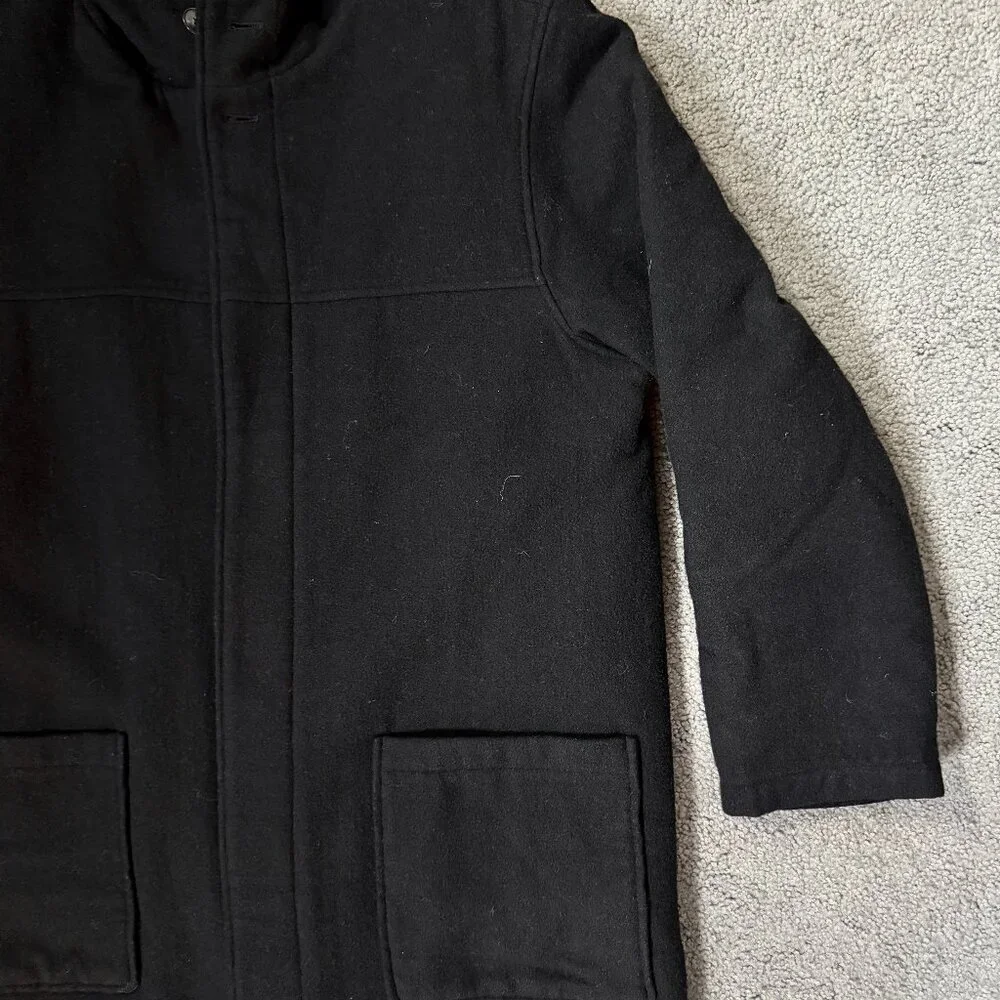 Vintage 1990's Eddie Bauer Men's Size Med. Wool-blend Hooded Duffle Coat - EUC - Picture 2 of 14